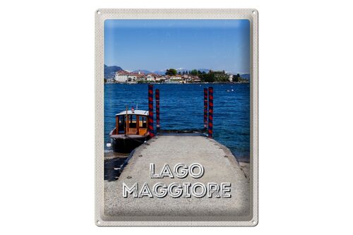 Blechschild Reise 30x40cm Lago Maggiore Luxus Insel Meer