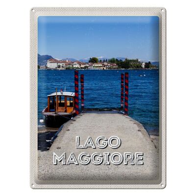 Cartel de chapa Travel 30x40cm Lago Maggiore Isla de lujo Mar