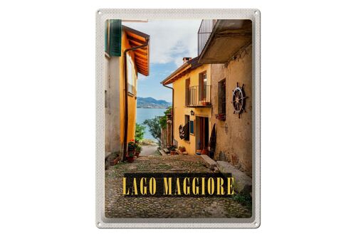 Blechschild Reise 30x40cm Lago Maggiore Italien Seitengasse