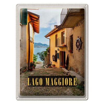 Cartel de chapa viaje 30x40cm Calle lateral del lago Maggiore Italia