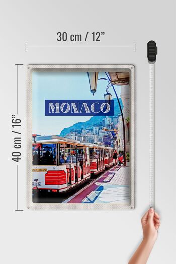 Panneau de voyage en étain, 30x40cm, Monaco, France, visite du centre-ville 4