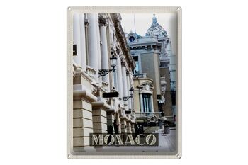 Plaque tôle voyage 30x40cm Monaco France zone piétonne 1
