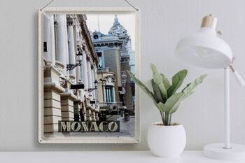 Plaque tôle voyage 30x40cm Monaco France zone piétonne 3
