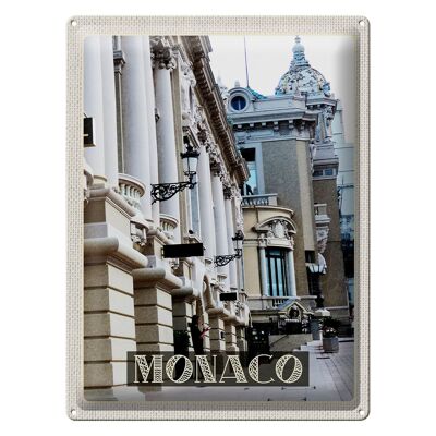 Targa in metallo da viaggio 30x40 cm Monaco Francia zona pedonale