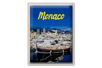 Signe en étain voyage 30x40cm Monaco France Yacht plage mer 1