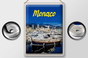Signe en étain voyage 30x40cm Monaco France Yacht plage mer 2