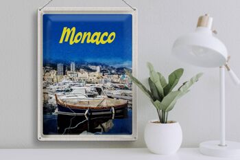Signe en étain voyage 30x40cm Monaco France Yacht plage mer 3