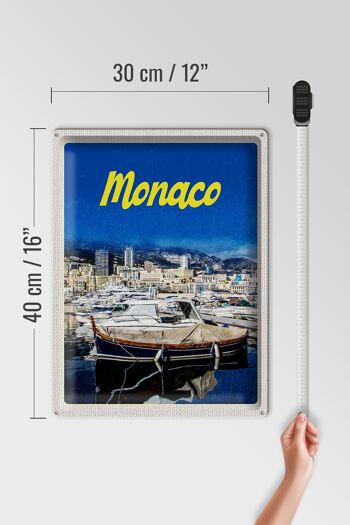 Signe en étain voyage 30x40cm Monaco France Yacht plage mer 4