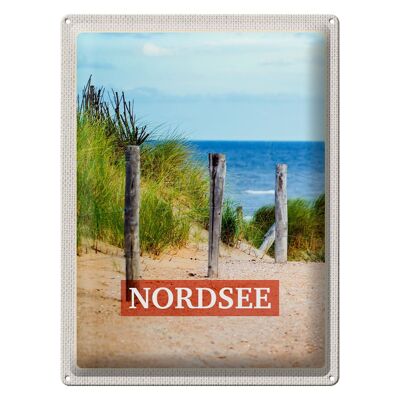 Cartel de chapa de viaje, 30x40cm, Mar del Norte, Alemania, playa, paz