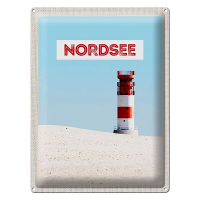 Blechschild Reise 30x40cm Nordsee Deutschland Meer Leuchtturm