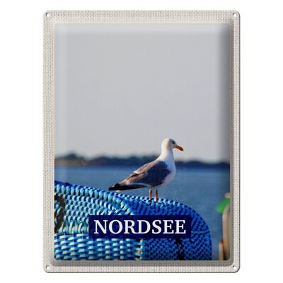 Blechschild Reise 30x40cm Nordsee Möwe Strand Meer Urlaub Trip