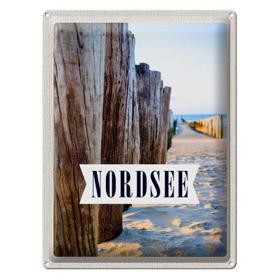 Blechschild Reise 30x40cm Nordsee Deutschland Ebbe und Flut