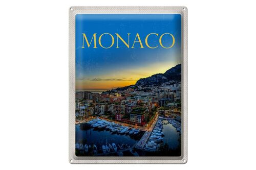 Blechschild Reise 30x40cm Monaco Frankreich Yacht Luxus