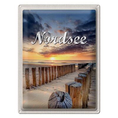 Tin sign travel 30x40cm North Sea beach sunset evening