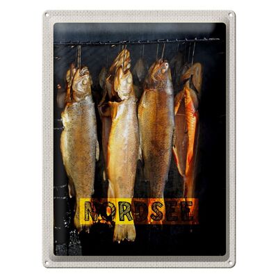 Cartel de chapa de viaje, 30x40cm, alimento para peces del Mar del Norte, comida delicada