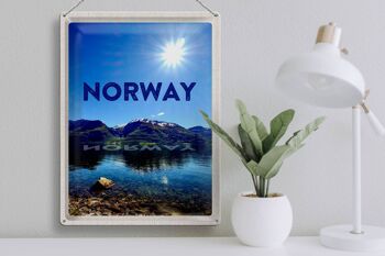 Signe en étain voyage 30x40cm, norvège, mer, plage, Europe, montagnes 3