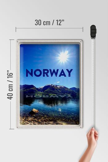 Signe en étain voyage 30x40cm, norvège, mer, plage, Europe, montagnes 4