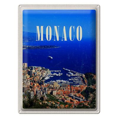 Targa in metallo da viaggio 30x40 cm Monaco Francia Europa Viaggio