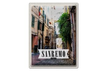 Panneau en étain voyage 30x40cm, Sanremo, Italie, vue sur l'architecture 1