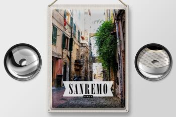 Panneau en étain voyage 30x40cm, Sanremo, Italie, vue sur l'architecture 2