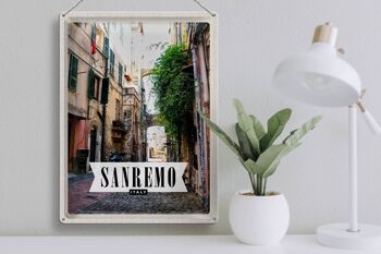 Panneau en étain voyage 30x40cm, Sanremo, Italie, vue sur l'architecture 3