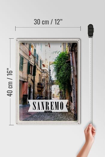 Panneau en étain voyage 30x40cm, Sanremo, Italie, vue sur l'architecture 4