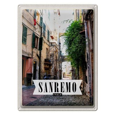 Cartel de chapa Travel 30x40cm San Remo Italia Vista Arquitectura