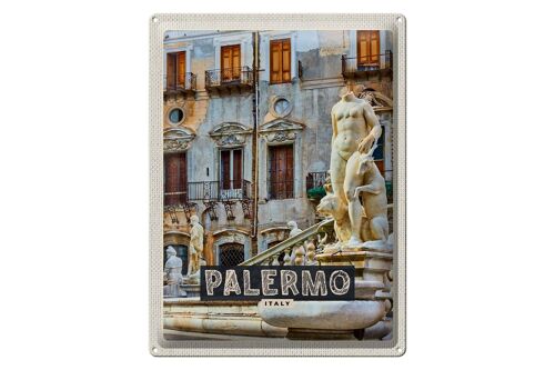 Blechschild Reise 30x40cm Palermo Italien Skulptur Altstadt