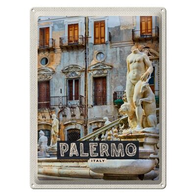 Blechschild Reise 30x40cm Palermo Italien Skulptur Altstadt