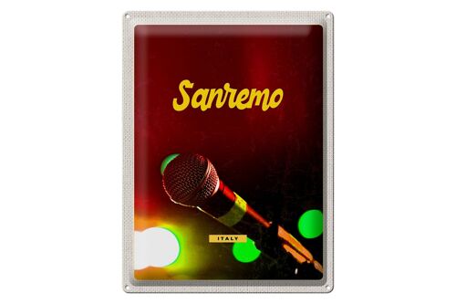 Blechschild Reise 30x40cm Sanremo Italien Musik Band Auftritt