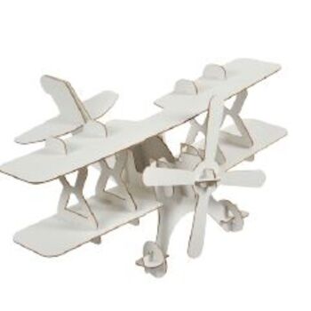Maquette d'avion, jouet en carton pour la construction et la peinture, DIY, 3D, blanc, 6+ ans 1