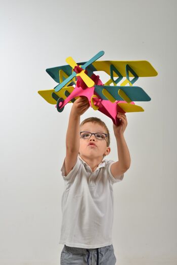 Maquette d'avion, jouet en carton pour la construction et la peinture, DIY, 3D, blanc, 6+ ans 4