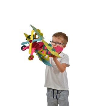 Maquette d'avion, jouet en carton pour la construction et la peinture, DIY, 3D, blanc, 6+ ans 5