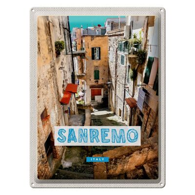 Blechschild Reise 30x40cm Sanremo Italien Altstadt Gebäude