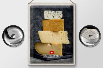 Plaque en tôle voyage 30x40cm Suisse Berne fromage type Emmentaler 2