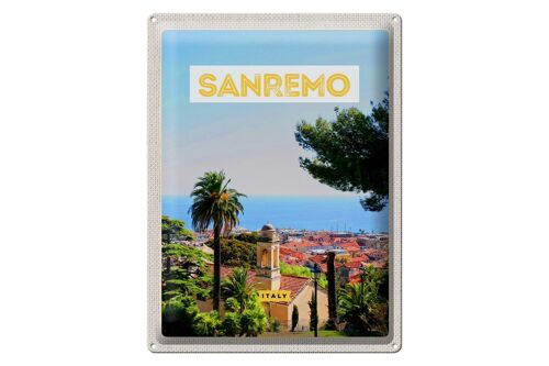 Blechschild Reise 30x40cm Sanremo Italien Reise Sonne Sommer