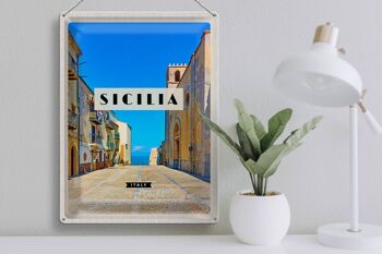Panneau en étain voyage 30x40cm, destination de vacances Sicile Italie Europe 3