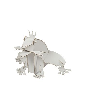 Kit de modèle de grenouille, jouet en carton pour la construction et la peinture, bricolage, 3D, blanc, 6+ ans 1