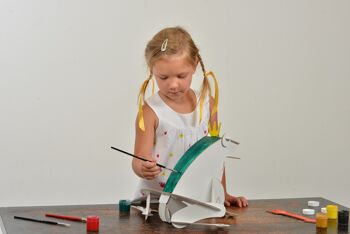 Kit de modèle de grenouille, jouet en carton pour la construction et la peinture, bricolage, 3D, blanc, 6+ ans 2