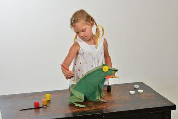 Kit de modèle de grenouille, jouet en carton pour la construction et la peinture, bricolage, 3D, blanc, 6+ ans 3