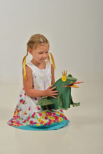 Kit de modèle de grenouille, jouet en carton pour la construction et la peinture, bricolage, 3D, blanc, 6+ ans 4