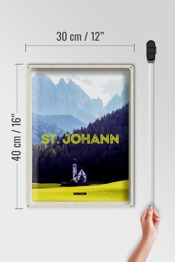Plaque en tôle Voyage 30x40cm pcs. Église Johann in Tirol Autriche 4