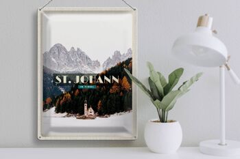Plaque en tôle Voyage 30x40cm pcs. Johann in Tirol neige forêt hiver 3