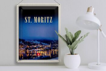 Plaque en tôle Voyage 30x40cm pcs. Moritz Autriche neige hiver 3