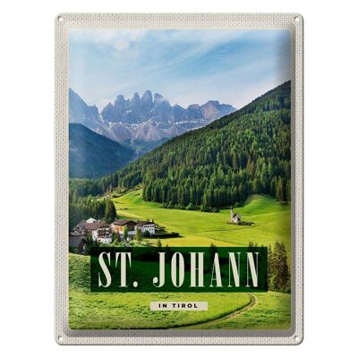 Cartel de chapa viaje 30x40cm ud. Viaje de montaña de verano a Johann in Tirol