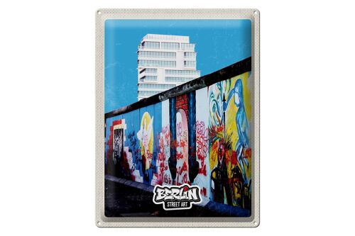 Blechschild Reise 30x40cm Berlin Berliner Mauer Graffiti