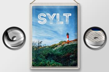 Signe en étain voyage 30x40cm, phare de l'île de Sylt en allemagne 2