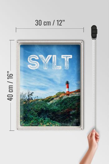 Signe en étain voyage 30x40cm, phare de l'île de Sylt en allemagne 4