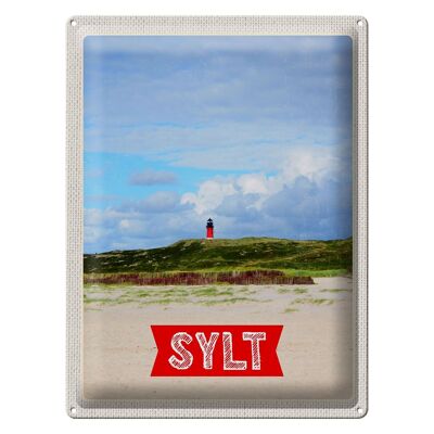 Cartel de chapa de viaje, 30x40cm, isla de Sylt, Alemania, dunas