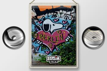 Panneau en étain voyage 30x40cm, Berlin Love Graffiti Art Street Art 2